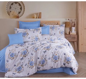 Set copripiumino e federa bianco in cotone renforcé per letto matrimoniale 200x200 cm Aylin – Mijolnir