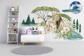 Adesivo murale Famiglia di leoni 100 x 200 cm