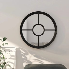 Specchio Nero 60x4 Cm Rotondo İn Ferro Per Uso Interno /
