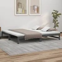 Dormeuse Estraibile Grigia 2x(90x200) cm Legno Massello di Pino cod mxl 63912