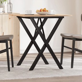 Tavolo Da Pranzo Telaio A X 70x70x75 Cm Legno Pino E Acciaio /