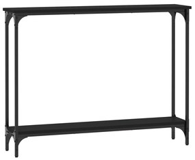 Tavolino consolle nero 100x22,5x75 cm in legno multistrato