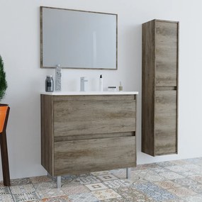 Composizione mobile bagno moderno 80 cm Dalia con colonna e specchio