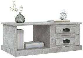 Tavolino salotto grigio cemento 90x50x35 cm legno multistrato