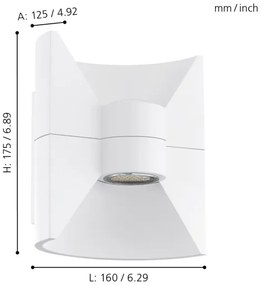 Eglo 93367 - Applique LED da esterno REDONDO Bianco 2xLED-SMD/2,5W/230V IP44