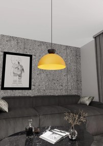 Lampadario Minimal Efesto Acciaio Nero Arancione 1 Luce Gx53