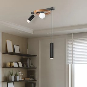 Lampadario a sospensione con filo OTIS 1xG9/5W/230V + 2xE27/15W/230V quercia