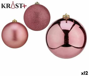 Set di palline di Natale Rosa PVC 10 cm (12 Unità)