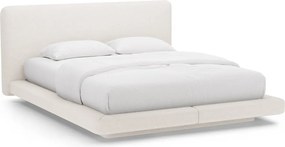 Letto matrimoniale imbottito beige 200x200 cm Linea – Micadoni