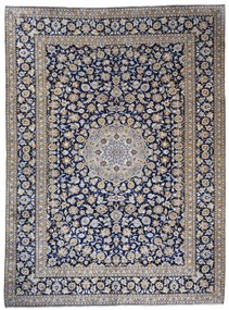Kashan Tappeto 310x420 Blu (Iran) Annodato A Mano