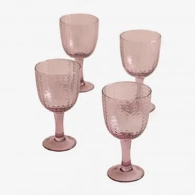 Pack 4 Bicchieri in Vetro 31 cl Cristi Rosa - Sklum