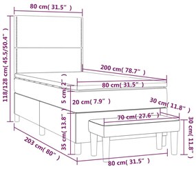 Giroletto a Molle con Materasso Nero 80x200 cm in Similpelle