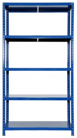 Scaffale in kit 5 ripiani Ettore L 100 x P 40 x H 187 cm blu, portata per ripiano 80 kg