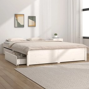Giroletto Con Cassetti Bianco 140x200 Cm /