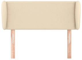 Testiera ad orecchio crema 83 x 23 x 78/88 cm in tessuto
