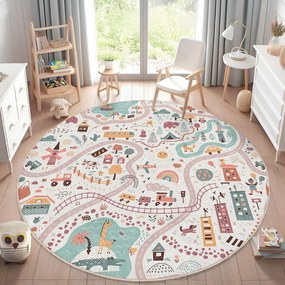 Tappeto da gioco per bambini lavabile ø120 cm Furry World – Mila Home