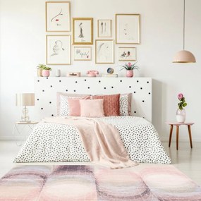 Tappeto in lana rosa chiaro 133x190 cm Kaola - Agnella