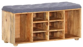 Panca Da Ingresso 100x35x47 Cm İn Legno Massello Di Mango /