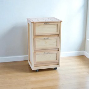 Carrello mobiletto con ante in legno a ribalta Naturale LANDHELL