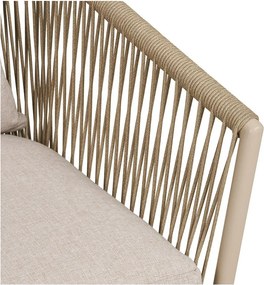 Sedia da esterno beige in metallo/in imbottito Salerno – House Nordic