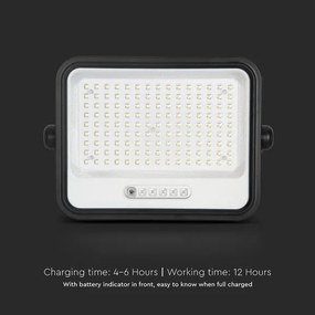 LED dimmerabile proiettore solare LED/300W/3,2V IP65 15000 mAh nero + telecomando
