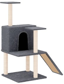 Albero per gatti con tiragraffi in sisal grigio scuro 109 cm