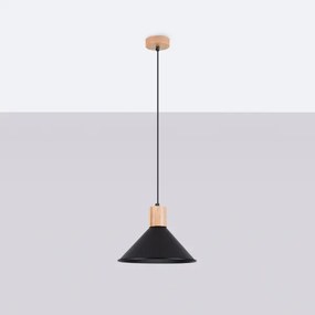 Sollux SL.1320 - Lampadario a sospensione con filo JAGA 1xE27/15W/230V diametro 30 cm nero