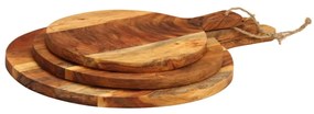 Tagliere 3pz İn Legno Massello Di Acacia /