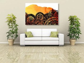 Quadro su tela – Mandala acquerello arancione