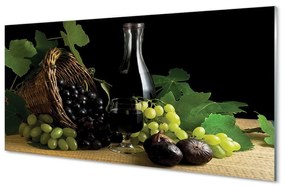 Quadro in vetro Cesto di foglie di vino d'uva 100x50 cm