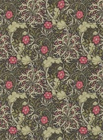 Morris & Co Carta da parati Seaweed - Ebony/ Poppy