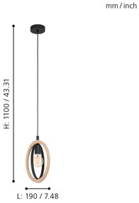 Eglo 43461 - Lampadario a sospensione con filo BASILDON 1xE27/40W/230V