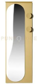 Specchio verticale due pomoli 150x50 cm in metallo verniciato sabbia