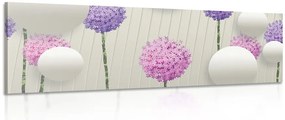 Quadro su tela – Fiori interessanti con elementi e motivi astratti