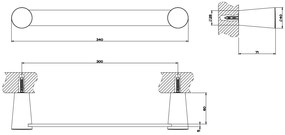 Porta asciugamani 34 cm a muro Cono 45497 Gessi