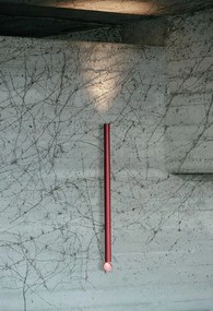 Flos Flauta H1000 Riga Lampada indoor 100 cm Da Parete a biemissione in alluminio Anodized Ruby Red