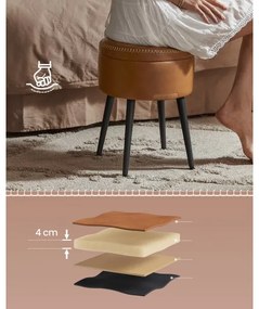 Pouf in pelle CORE colore cognac