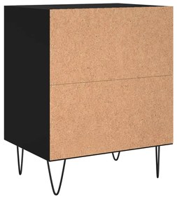 Comodini 2 pz Neri 40x30x50 cm in Legno Multistrato