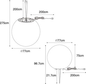 Lampada da esterno moderna grigia 77 cm IP65 - Nura