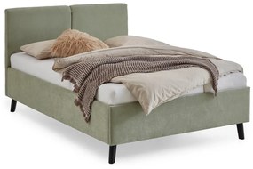 Letto matrimoniale imbottito verde chiaro con rete inclusa 140x200 cm Piano – Meise Möbel