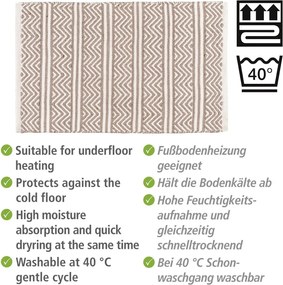 Tappetino per il bagno beige in tessuto 50x80 cm Shaki – Wenko