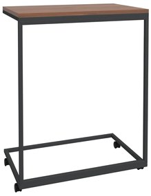 Tavolino con ruote nero 55x35x70 cm in legno multistrato