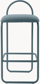 Sedia da bancone in bouclé con seduta imbottita Angui