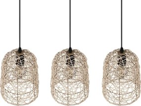 Reality - Lampadario a sospensione con cavo LOVIS 3xE27/40W/230V nero