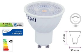 Lampada Led GU10 6,5W=60W 220V 110 Gradi Bianco Caldo 3000K Chip Samsung Garanzia 5 Anni SKU-21192