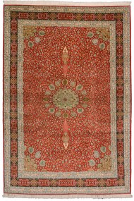 Cashmere Silk Tappeto 280x190 Rosso (Indian) Annodato A Mano