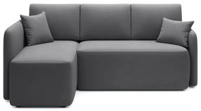 Divano angolare grigio tortora allungabile/con contenitore (con penisola a sinistra/con chaise lounge) con rivestimento in velluto Hadson – ELTAP