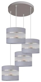 Lampadario a sospensione con filo HELEN 4xE27/15W/230V grigio/argento