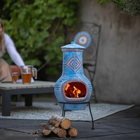 Caminetto Colima İn Argilla Color Blu Marino/rosso 86031 /