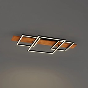 Plafoniera di design nera quadrata con LED dimmerabile a 3 livelli 3 luci - Nimue